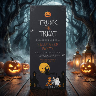 Invitation Maison hantée effrayante Trunk or Treat Halloween