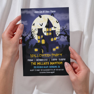 Invitation Maison Hantée Épouvantable Soirée Halloween