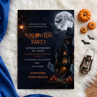 Invitation Maison Hantée Fantômes Halloween Effrayant