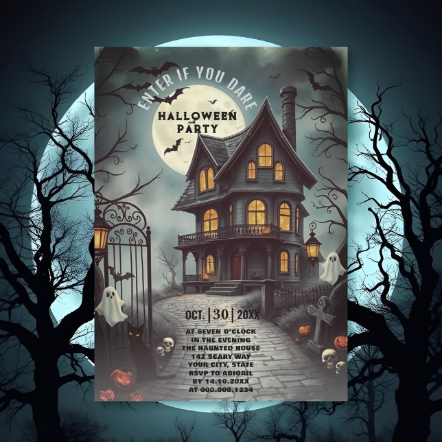 Invitation Maison hantée Gothique Halloween fête des adultes (Créateur téléchargé)