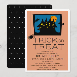 Invitation Maison Hantée Halloween Anniversaire Fête Invitati