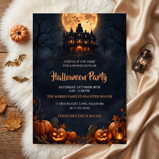 Invitation Maison hantée Halloween Party