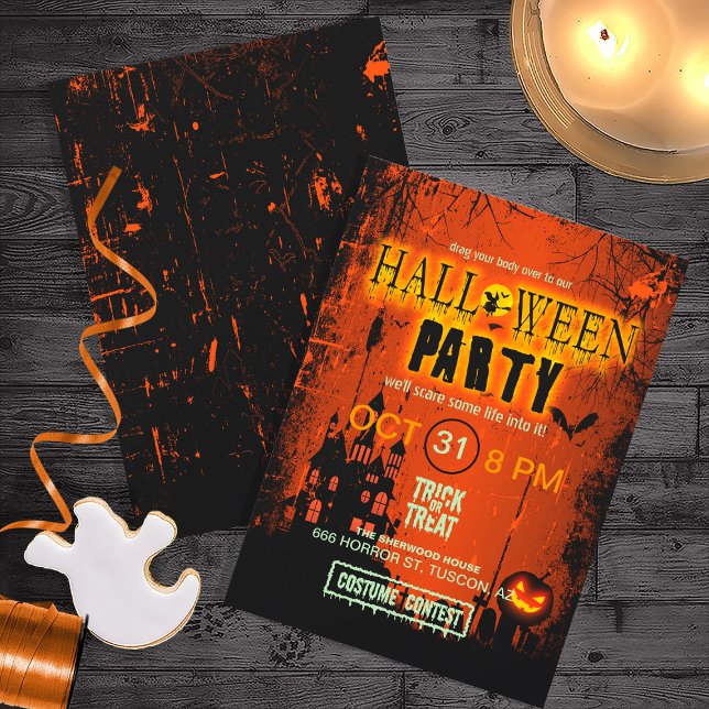 Invitation Maison hantée Halloween Party ID578 (Front/Back In Situ)