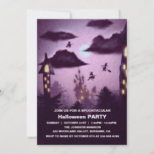 Invitation Maison hantée sombre Spooktacular Fête d'Halloween