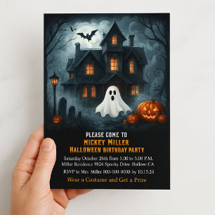 Invitation Maison hantée Spooky Halloween Fête d'anniversaire