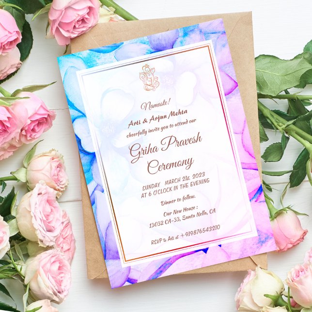 Invitation Maison hindou Réchauffement Griha Pravesh (Créateur téléchargé)