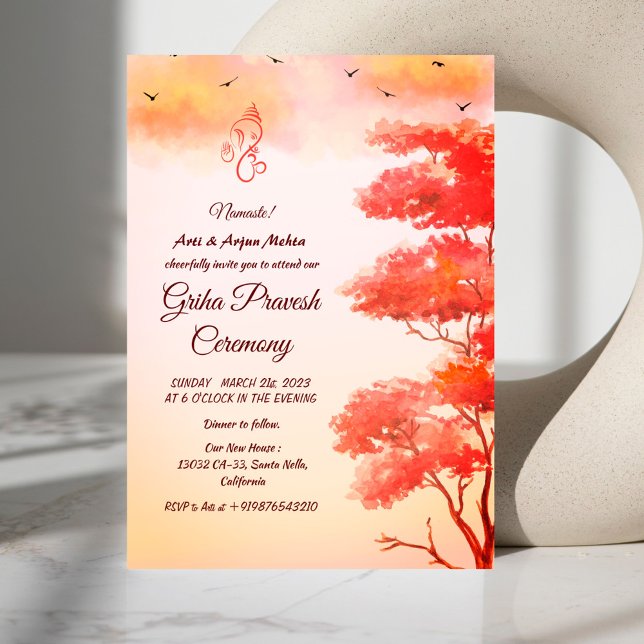 Invitation Maison hindou Réchauffement Griha Pravesh (Créateur téléchargé)