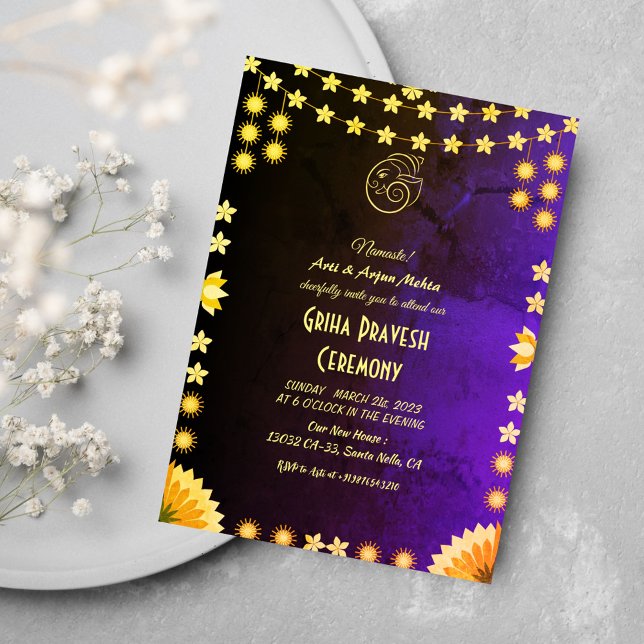 Invitation Maison hindou Réchauffement Griha Pravesh (Créateur téléchargé)