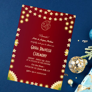 Invitation Maison hindou Réchauffement Griha Pravesh