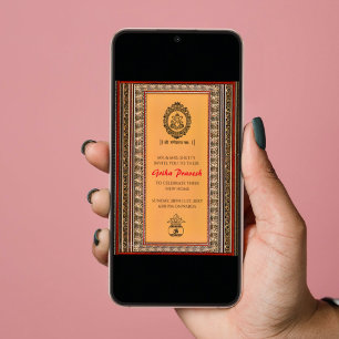 Invitation Maison hindou Réchauffement Griha Pravesh Invitati