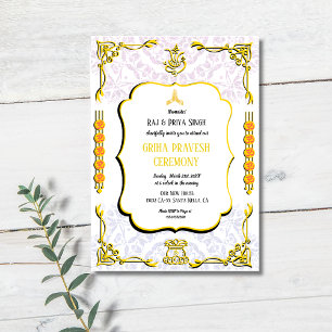 Invitation Maison hindou Réchauffement Griha Pravesh Invitati