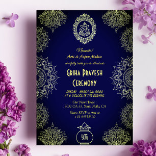 Invitation Maison hindou Réchauffer Griha Pravesh Design comp
