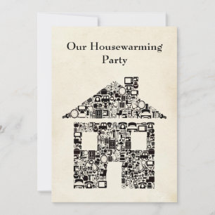 Invitation Maison Maison Maison Réchauffement Reno Party Invi