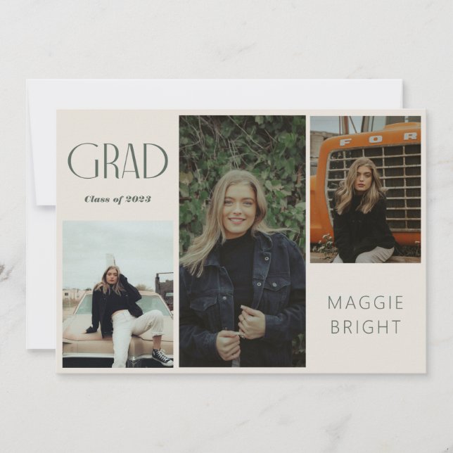 Invitation Maison moderne boho diplômé multi photo journée po (Devant)