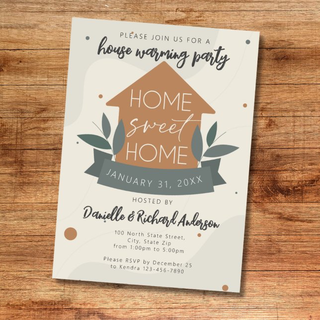 Invitation Maison moderne Sweet Maison Maison Fête de Réchauf (Créateur téléchargé)