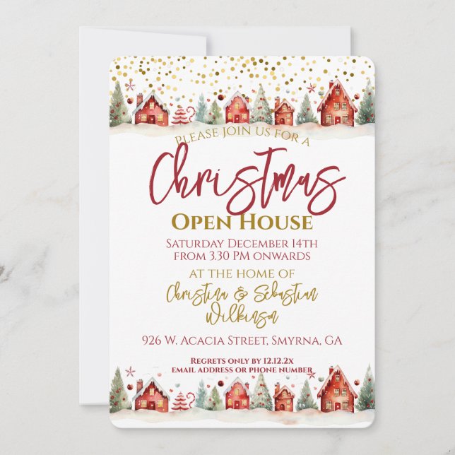 Invitation Maison ouverte de Noël (Devant)