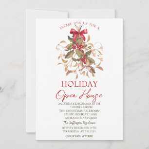 Invitation Maison ouverte de Noël Mistletoe
