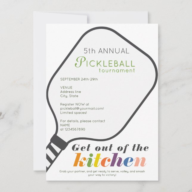Invitation Maison ouverte de tournoi de pickleball Fête de pi (Devant)