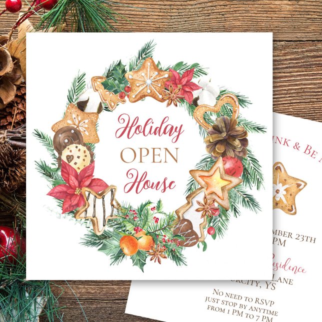 Invitation Maison ouverte de vacances Pain d'épices Noël (Créateur téléchargé)