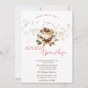 Invitation Maison Ouverte Étoiles de Café de Noël 
