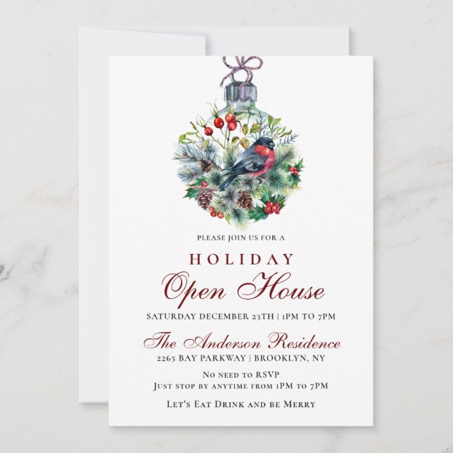 Invitation Maison ouverte Noël Folid & Red Bird (Devant)