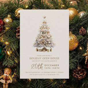 Invitation Maison ouverte pour les fêtes de Noël arbre de Noë