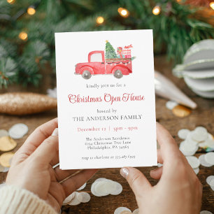 Invitation Maison ouverte pour les fêtes de Noël avec un cami