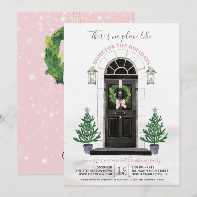 Invitation Maison pour l'invitation de fête de Noël de (Devant / Derrière)