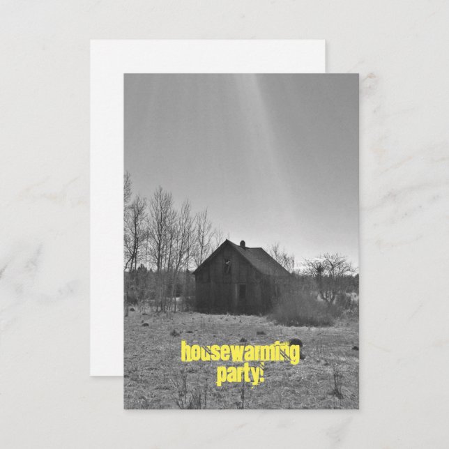 Invitation Maison rustique d'amusement de partie de pendaison (Devant / Derrière)