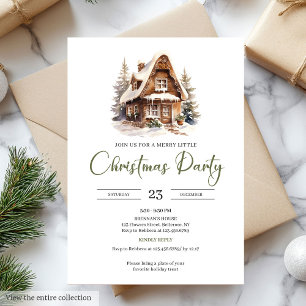 Invitation Maison rustique style scandinave minimaliste Noël