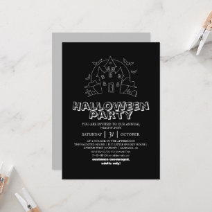 Invitation Maison simple hantée halloween costume fête