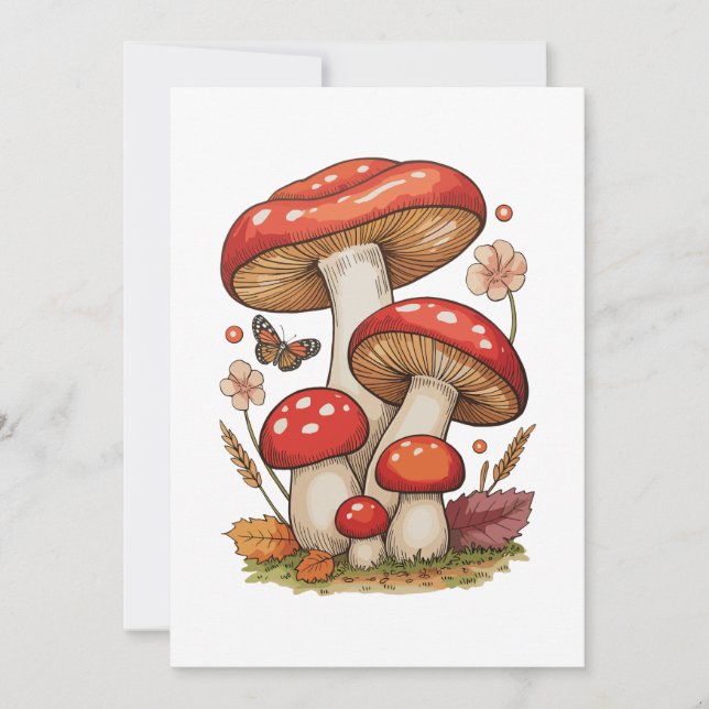 Invitation Maisonnette Champignons Sublimation Goblincore (Devant)