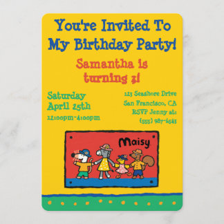 Invitation Maisy et les meilleurs amis tiennent les mains