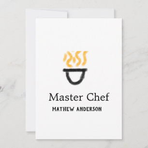 Invitation Maître chef ajouter nom poêle noir feu fumée co