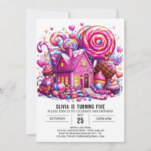 Invitation Majestic Custom Candyland Digital Anniversaire
