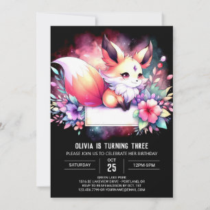 Invitation Majestic Enfants Fox Anniversaire numérique