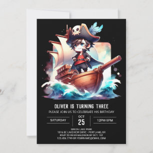 Invitation Majestic Fun Pirate Anniversaire