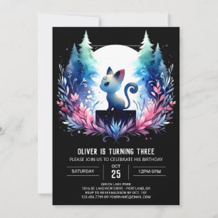 Invitation Majestic Minimaliste Chat Anniversaire