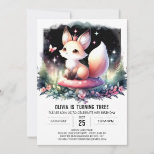 Invitation Majestic Sweet Fox Anniversaire numérique