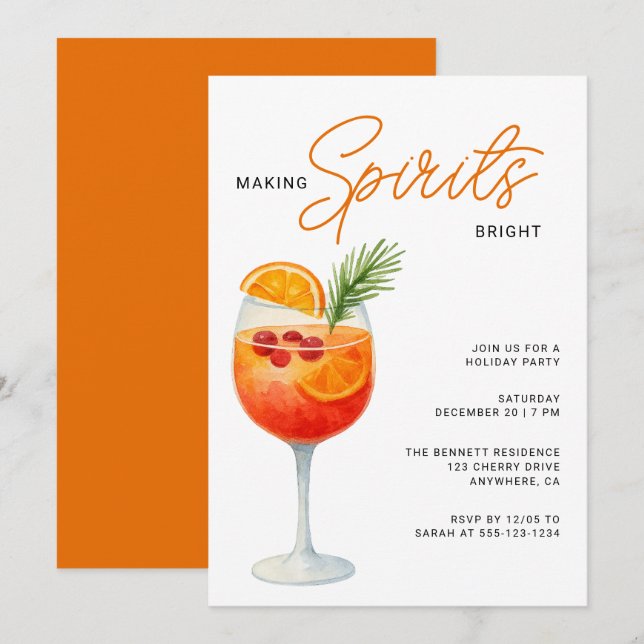 Invitation Making Sprits Bright Modern Christmas Party (Devant / Derrière)