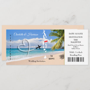 Invitation Maldives Ticket Pass Destination Mariage
