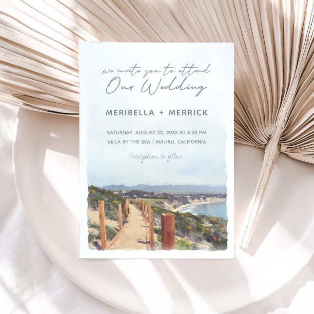 Invitation Malibu | California Ocean Trail Mariage (Créateur téléchargé)