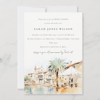 Invitation Mallorca Espagne Paysage Aquarelle Enterrement de 