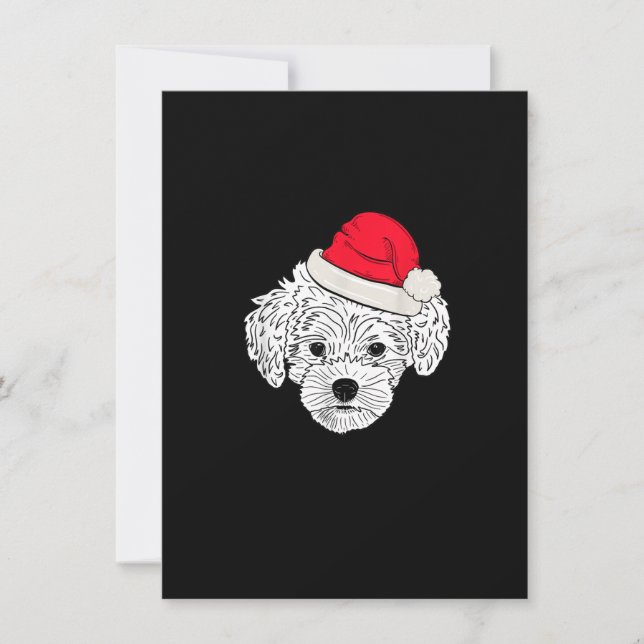 Invitation Maltipoo Noël Drôle Anniversaire Cadeaux Amoureux  (Devant)