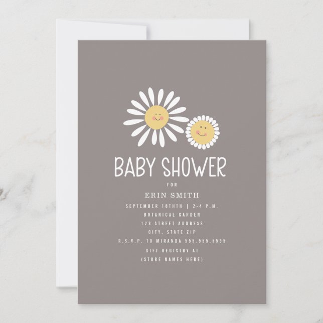 Invitation Mama Baby Sourires Maisies Baby shower Améthyste (Devant)
