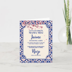 Invitation Mama Mia Baby Shower Cerisiers en Fleurs