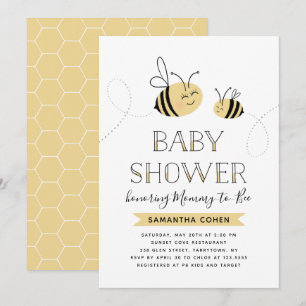 Invitation Maman-à-Bee   Baby shower   Jaune