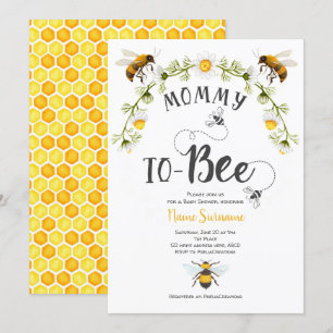 Invitation Maman à être, Baby shower d'abeilles