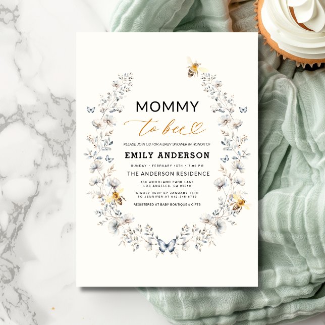 Invitation Maman à être Fleur sauvage Baby shower neutre pour (Créateur téléchargé)
