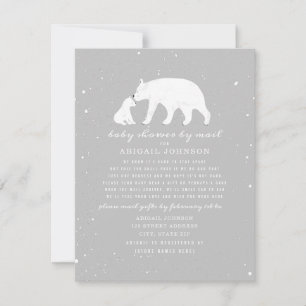 Invitation Maman + Bébé Ours Polaire Baby shower neutre par c